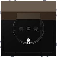 Розетка с заземлением без рамки Schneider Electric Merten D-Life 1-м. крышка шторки мокко картинка